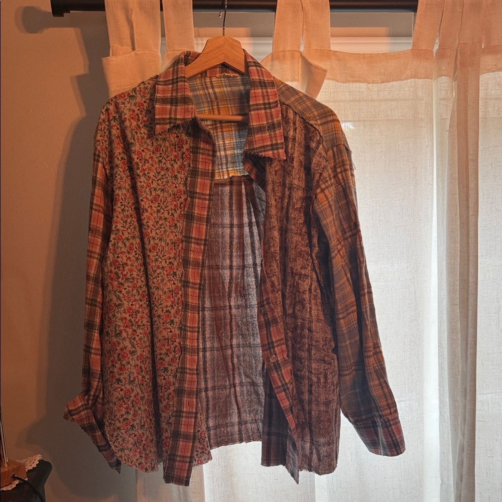 Multicolor Patchwork POL Button-Up Shirt